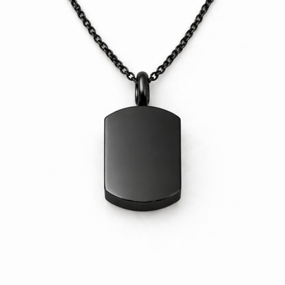 Pendentif Héritage urne noir en acier inoxydable avec compartiment sécurisé discret – Mementery