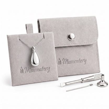 Coffret Mementery avec pendentif Souffle Éternel urne argenté et kit de remplissage inclus