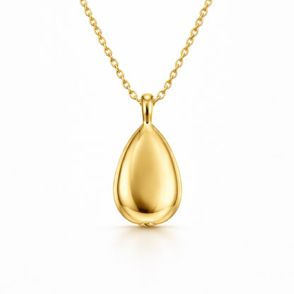 Pendentif Souffle Éternel urne doré en acier inoxydable avec compartiment sécurisé discret – Mementery