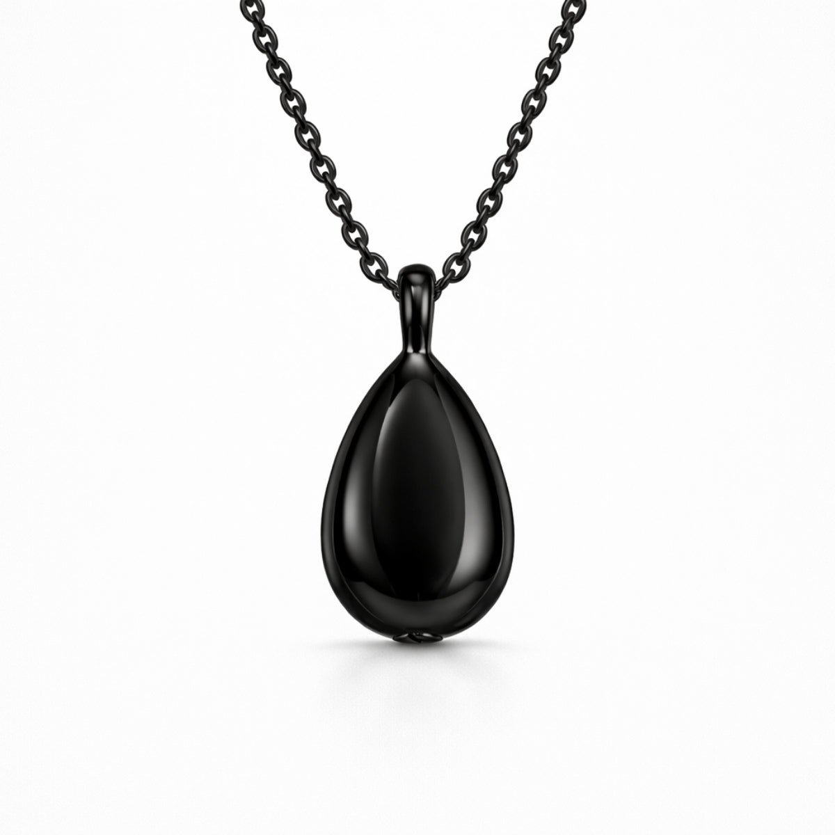 Pendentif Souffle Éternel urne noir en acier inoxydable avec compartiment sécurisé discret – Mementery