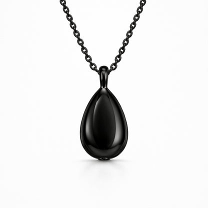 Pendentif Souffle Éternel urne noir en acier inoxydable avec compartiment sécurisé discret – Mementery