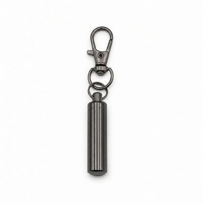 Porte-clés Capsule du Souvenir urne en acier inoxydable noir avec compartiment sécurisé intégré – Mementery