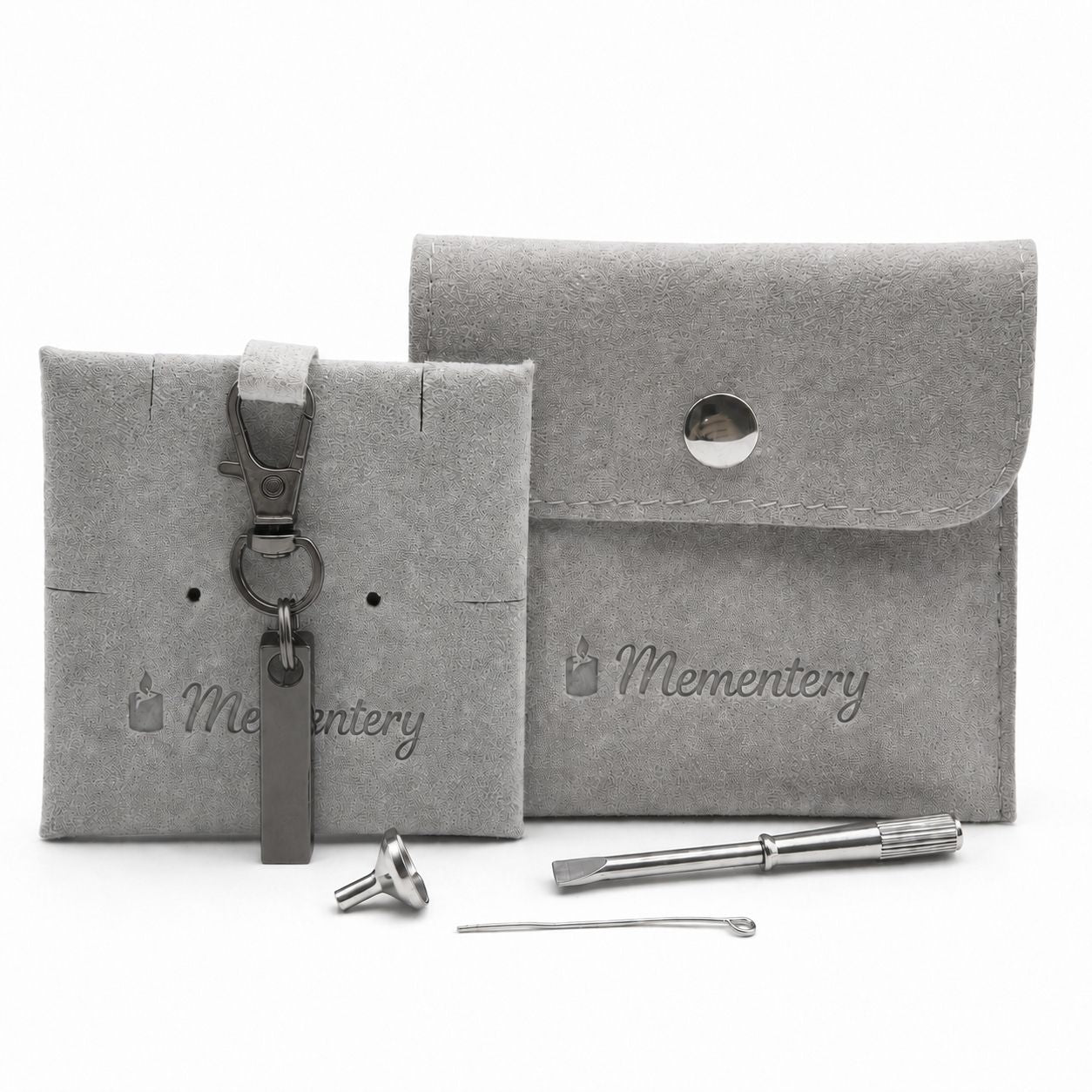 Porte-clés Écrin du Souvenir noir avec pochette Mementery et accessoires de remplissage inclus