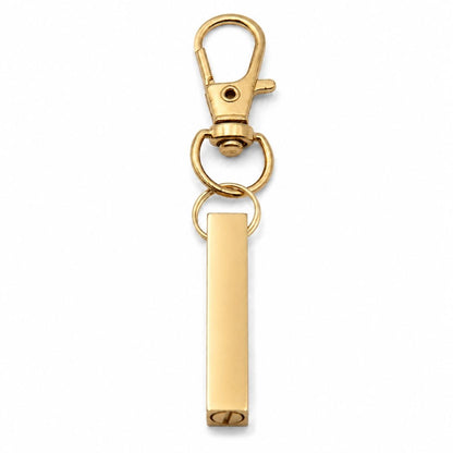 Porte-clés Écrin du Souvenir urne en acier inoxydable doré avec compartiment sécurisé intégré – Mementery