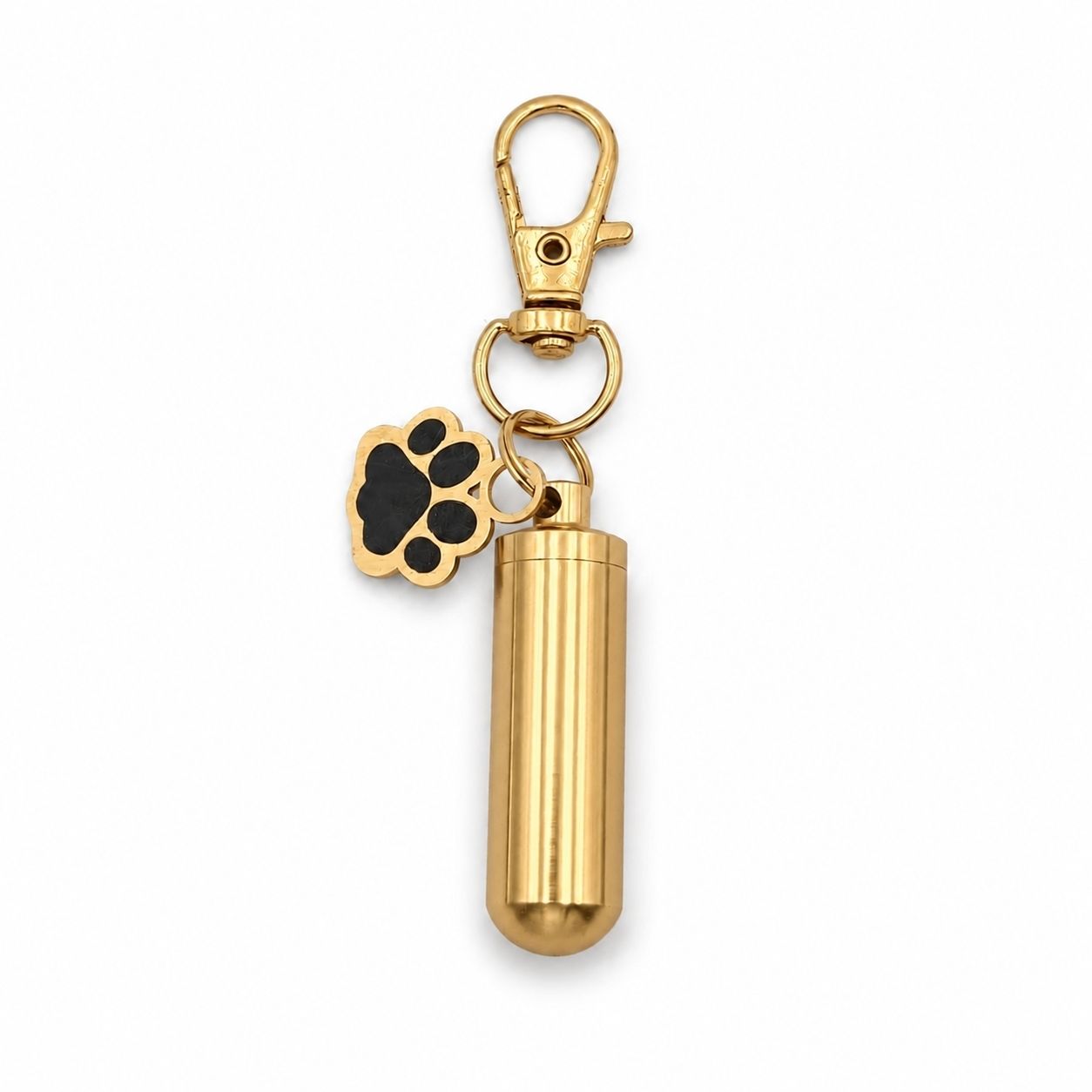 Porte-clés Empreinte du Souvenir urne en acier inoxydable doré avec compartiment sécurisé intégré – Mementery