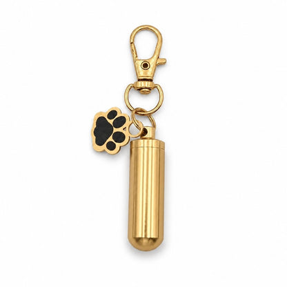 Porte-clés Empreinte du Souvenir urne en acier inoxydable doré avec compartiment sécurisé intégré – Mementery