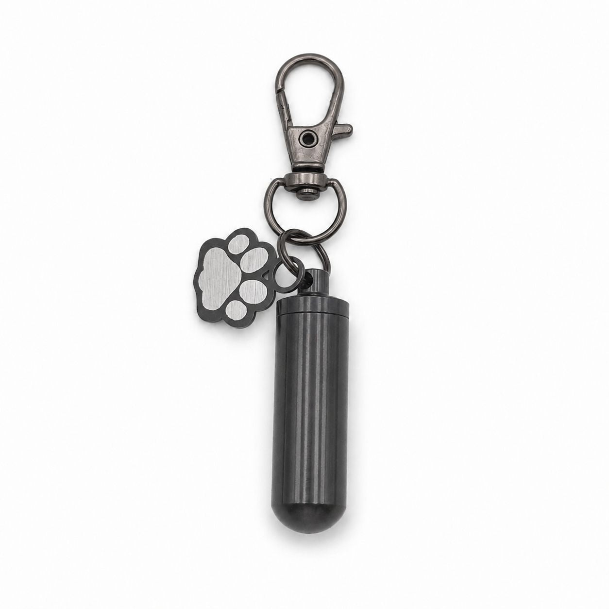 Porte-clés Empreinte du Souvenir urne en acier inoxydable noir avec compartiment sécurisé intégré – Mementery