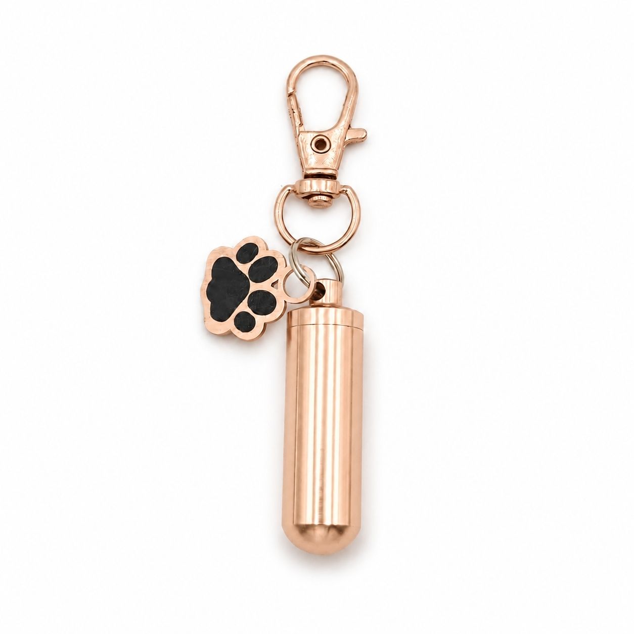 Porte-clés Empreinte du Souvenir urne en acier inoxydable rose avec compartiment sécurisé intégré – Mementery