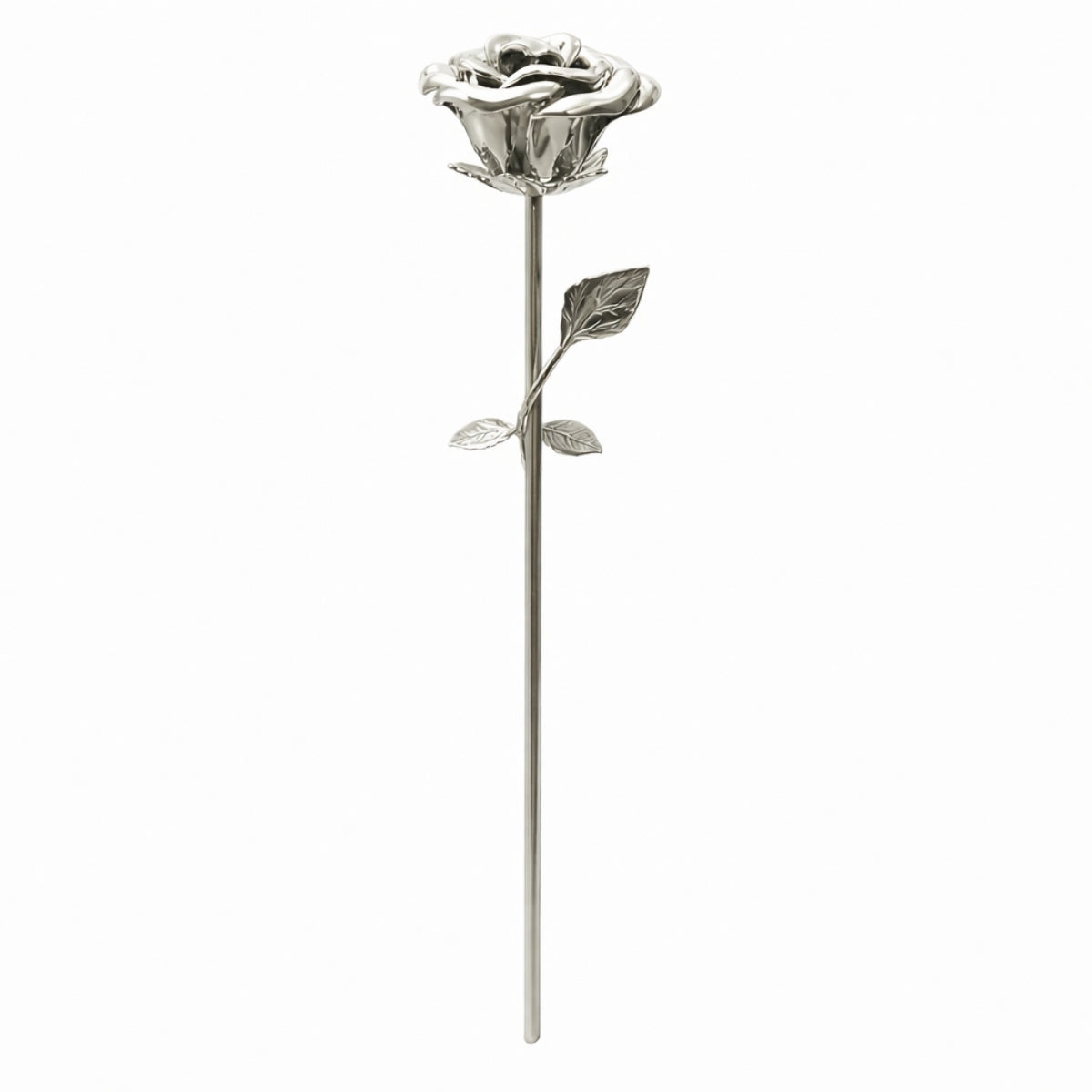 Fleur d’Éternité urne argenté avec tige longue et design élégant