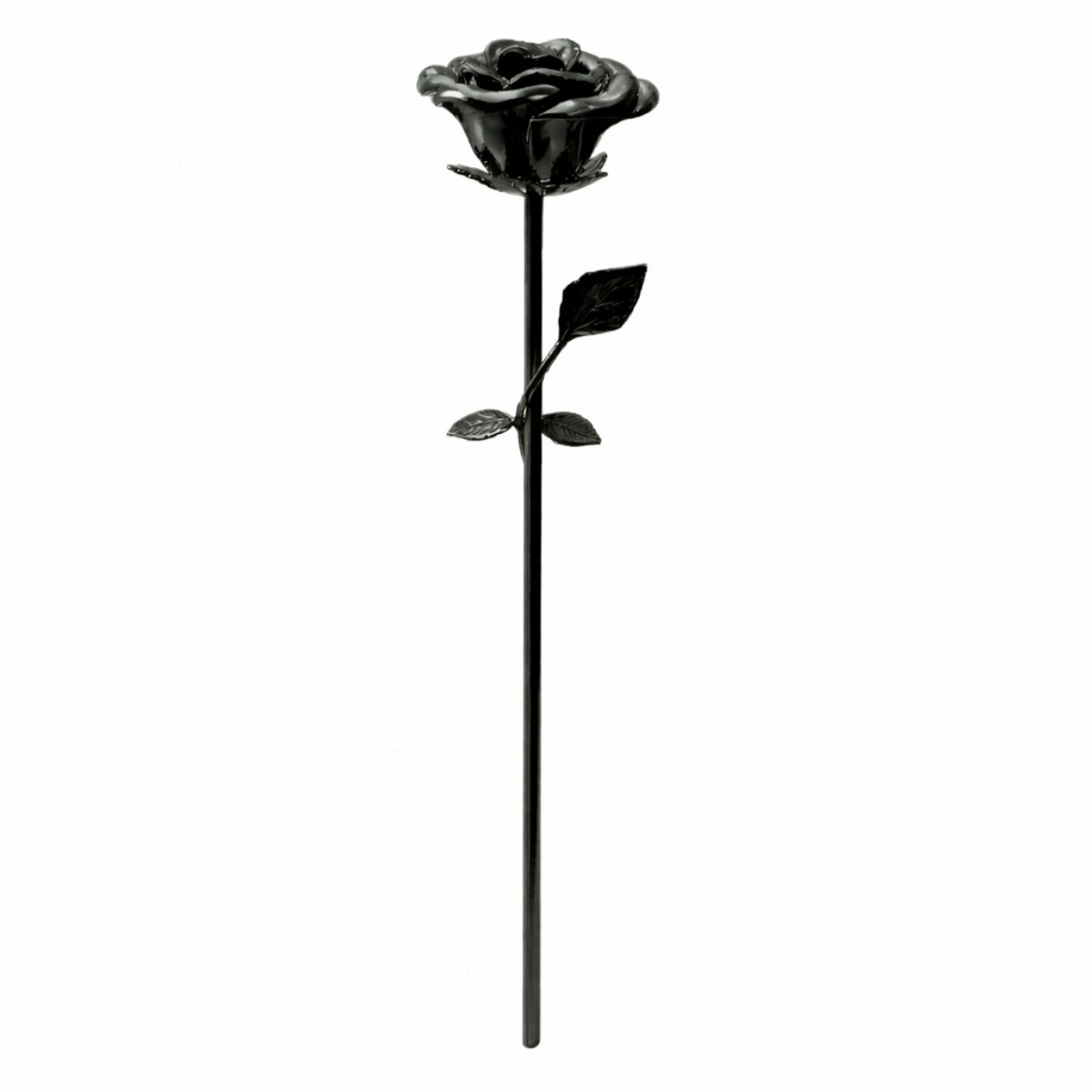 Fleur d’Éternité urne noir avec tige longue et design élégant